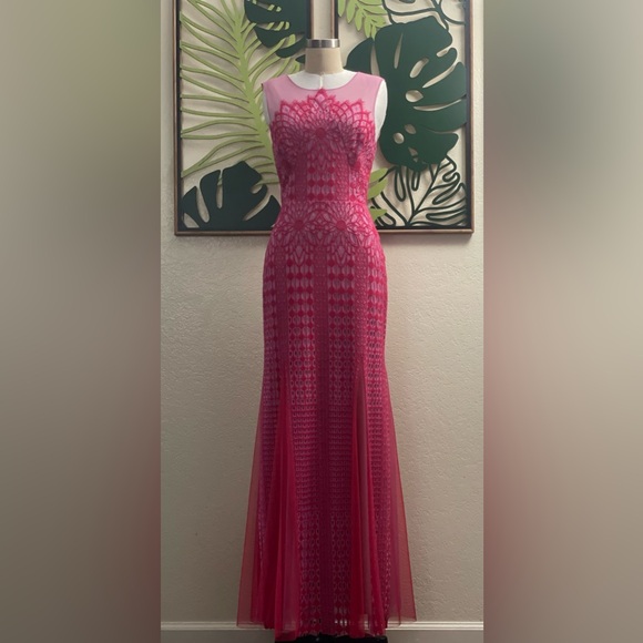 open lace back dress BCBGMax Azria Navy and Pink Size XXS Dress  Swap Boutique